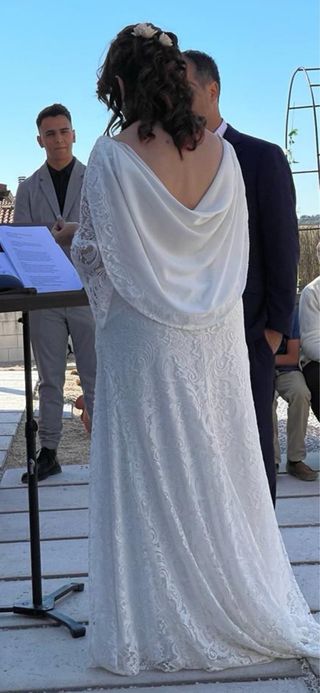 Vestido novia encaje blanco