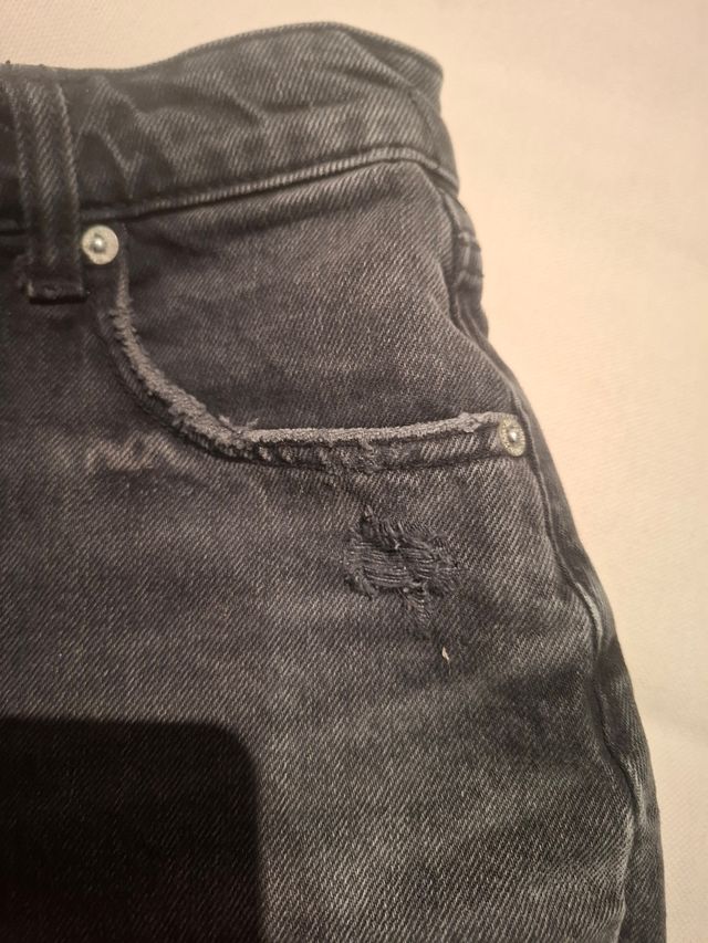 Shorts vaqueros negros Zara - Rotos