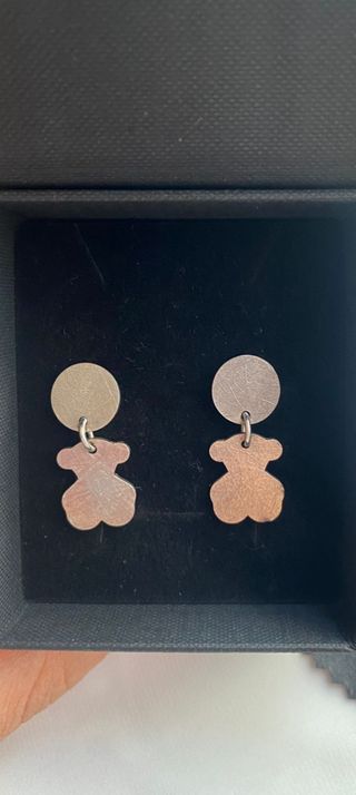 Pendientes oso Tous plateados