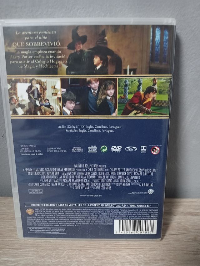 Película DVD Harry Potter y la Piedra Filosofal