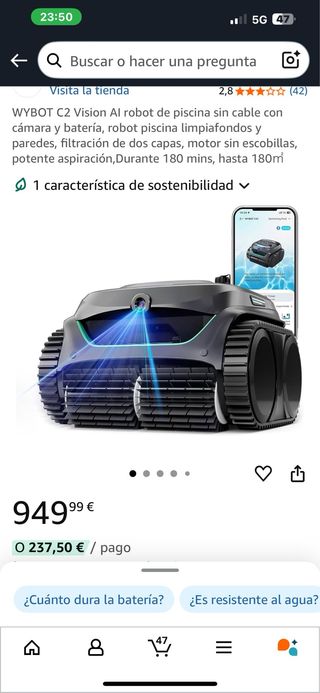 WYBOT C2 Vision AI: Robot piscina
N20