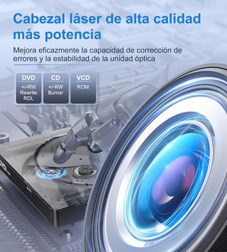 ✨ - Lector grabadora CD/DVD externo portátil USB