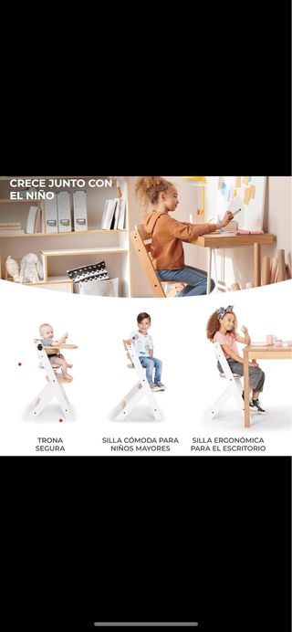 Silla trona madera blanco Kinderkraft