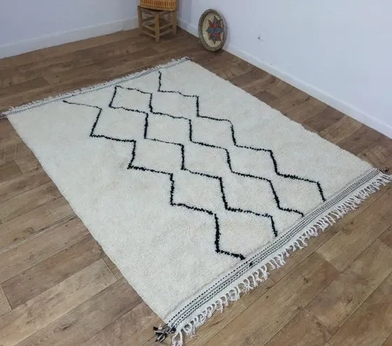 Alfombra Beni Ouarain de lana hecha a mano