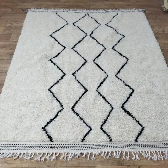 Alfombra Beni Ouarain de lana hecha a mano