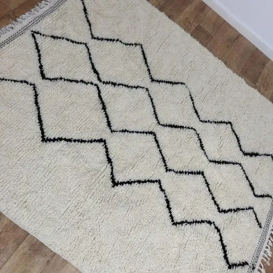 Alfombra Beni Ouarain de lana hecha a mano