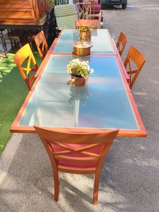 Mesa de comedor extensible + 6 sillas