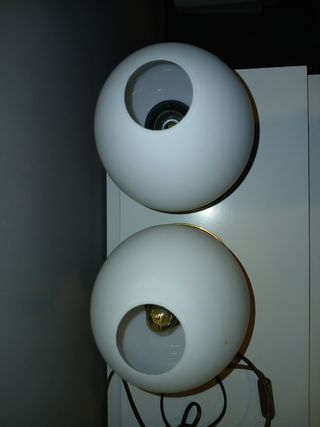 2 Lampadine da tavolo oro e bianco