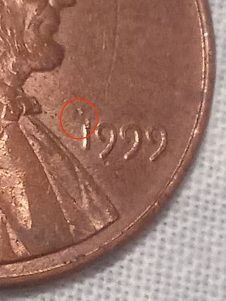 MONEDA 1 CENTAVO LINCOLN.1999.ERROR.EXCESO METAL.