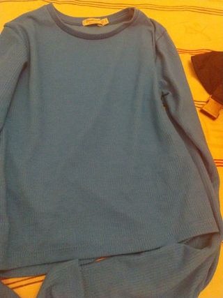 Jersey azul manga larga