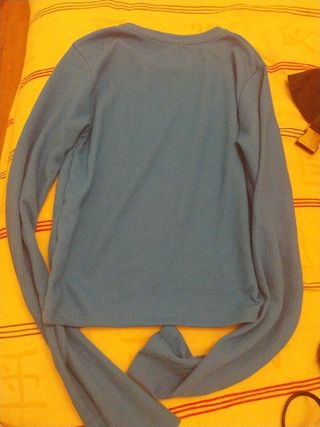Jersey azul manga larga