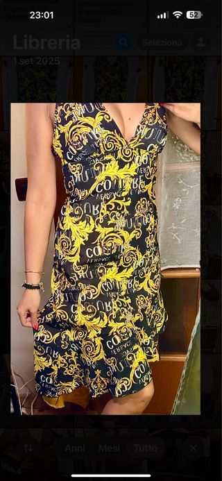 Vestito Versace Jeans Couture barocca nero/oro