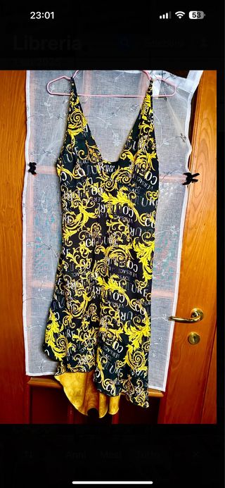 Vestito Versace Jeans Couture barocca nero/oro
