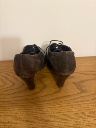 Botines tacón ante marrón mujer