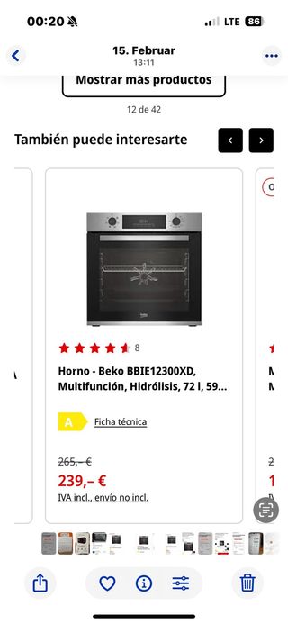 Horno Beko BBIE12300XD Multifunción