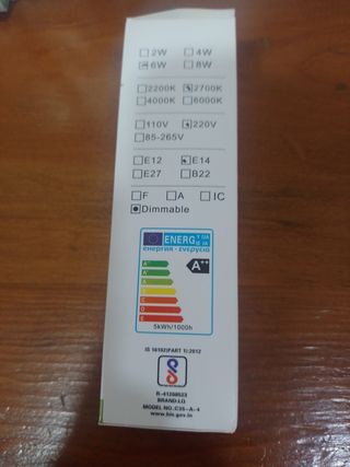 15 bombillas LED vela retro E14 6W 2700K