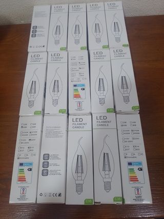 15 bombillas LED vela retro E14 6W 2700K