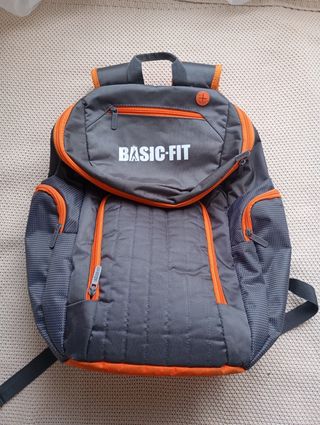 Mochila Basic Fit Gris-Naranja