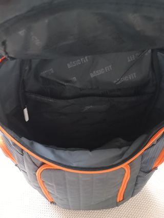 Mochila Basic Fit Gris-Naranja
