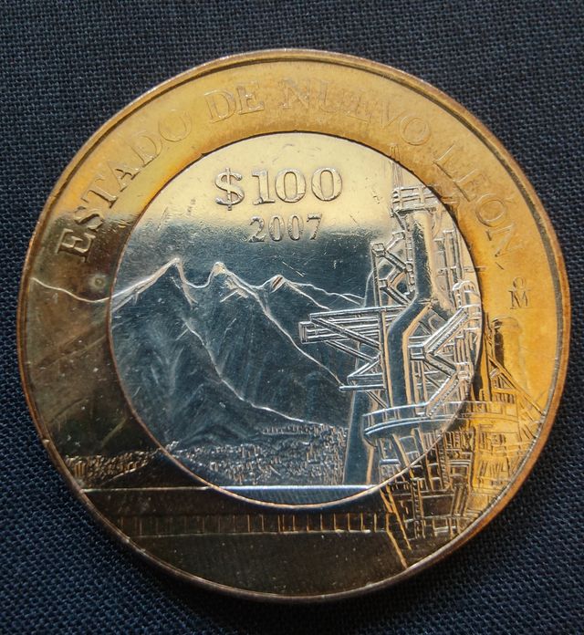 Moneda $100 MX 2007 Nuevo León