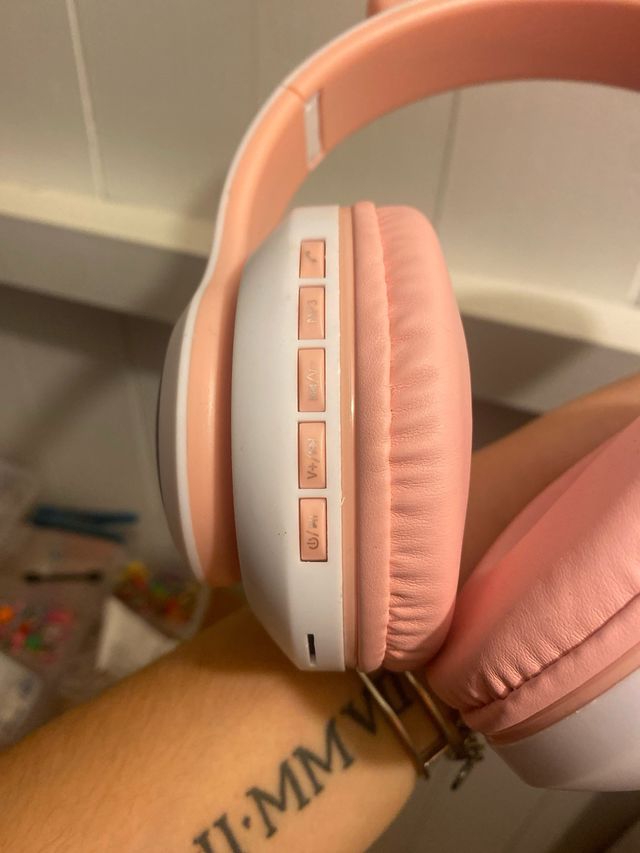 Cuffie con orecchie da gatto rosa
