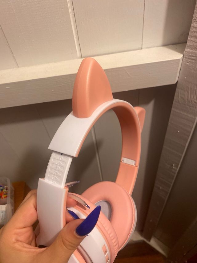 Cuffie con orecchie da gatto rosa