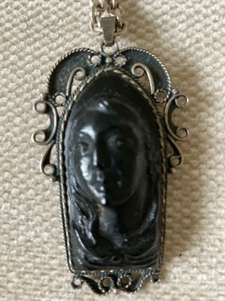 Colgante Mujer Plata Negra
