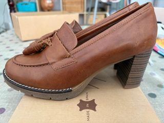 Zapatos tacón marrón piel 37