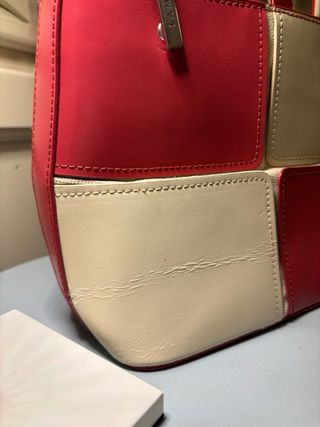 Bolso Lamarthe vintage coral y marfil PARÍS