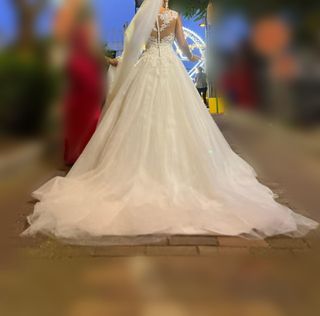 Vestido novia princesa + velo 5metros 