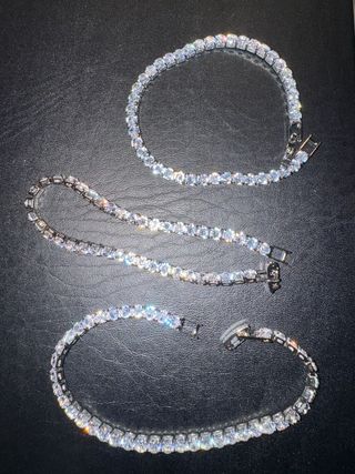 Pulsera tenis plata y oro
