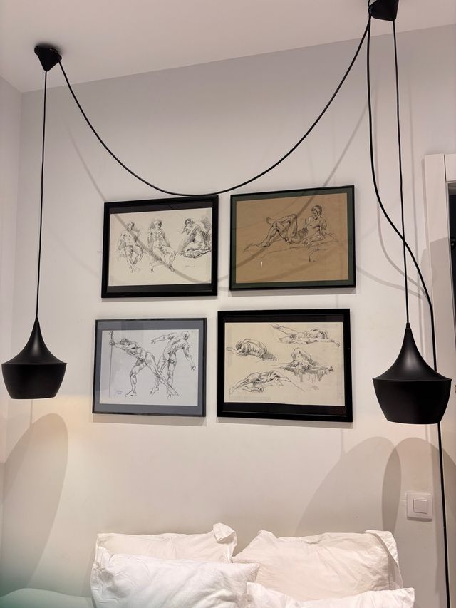 2 Lámparas colgantes | Metal negro