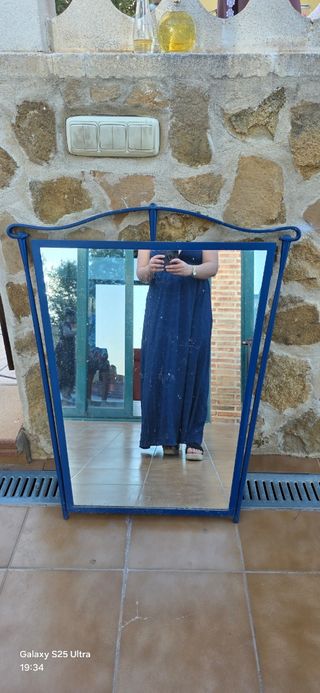Espejo vintage azul metal