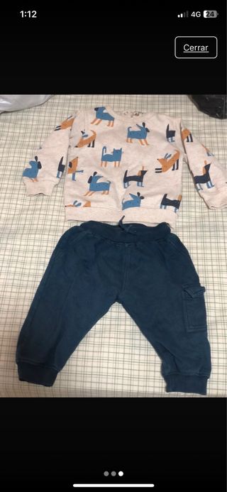 Conjunto bebé otoño: sudadera y pantalón