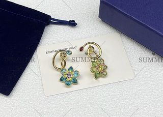 Pendientes Swarovski dorados multicolor