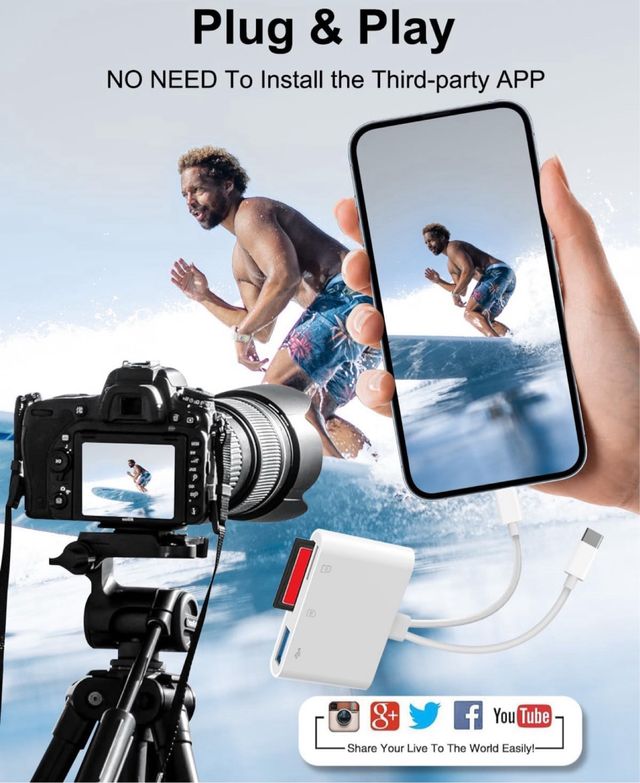 Adaptador Aplimln 3 en 1: SD, TF, USB