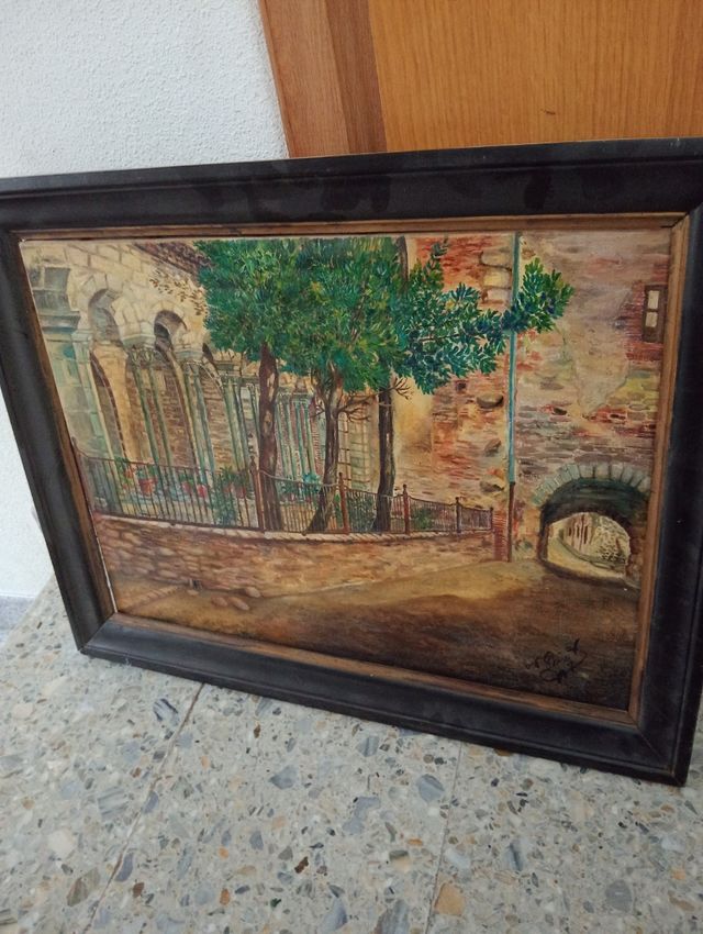 Óleo s.XX Vilapuig. Cuadro antiguo firma valorada