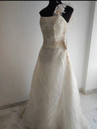 Vestido novia palabra de honor 