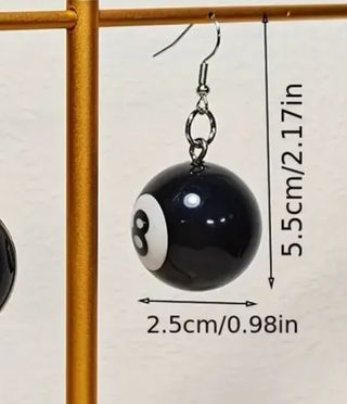 Pendientes bola billar 8