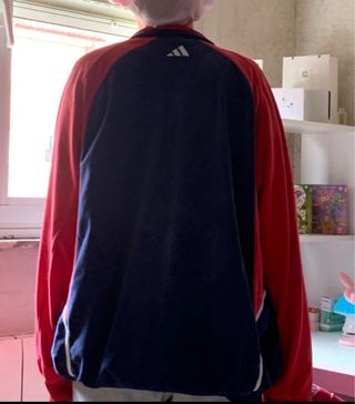 Chaqueta Adidas vintage azul y roja