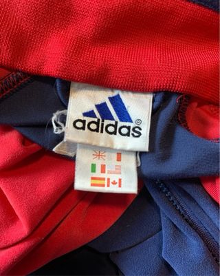 Chaqueta Adidas vintage azul y roja