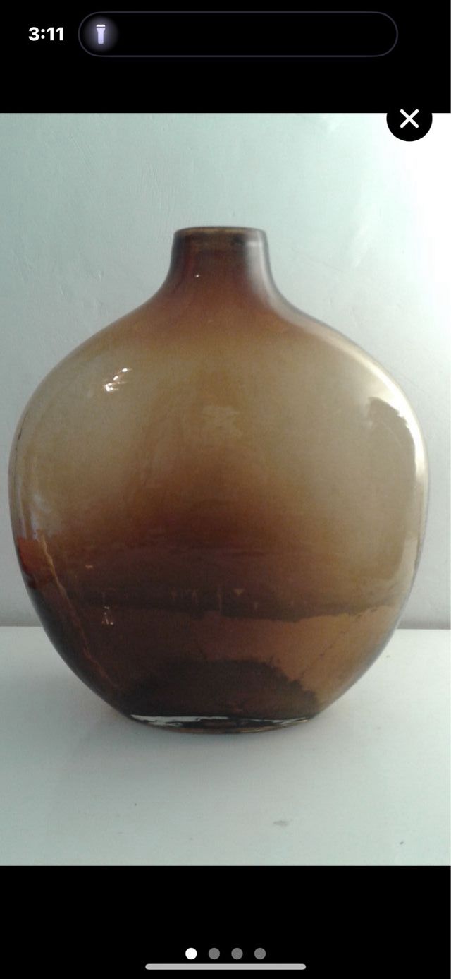 Jarrón cristal marrón grande