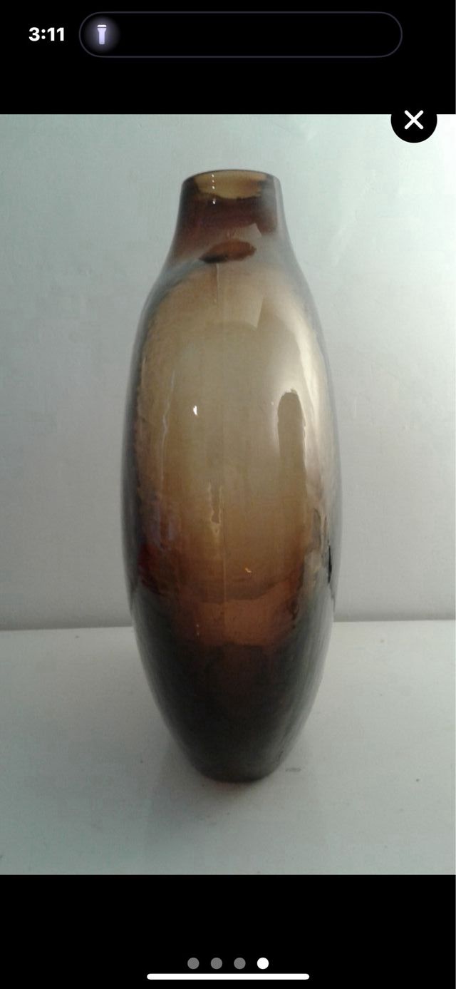 Jarrón cristal marrón grande