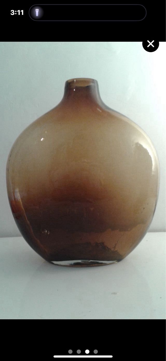 Jarrón cristal marrón grande