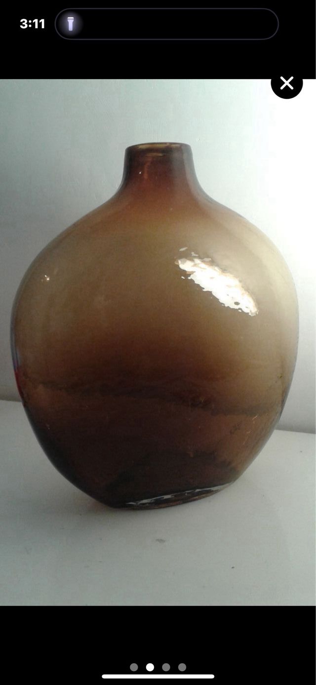 Jarrón cristal marrón grande