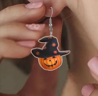 Pendientes Halloween calabaza