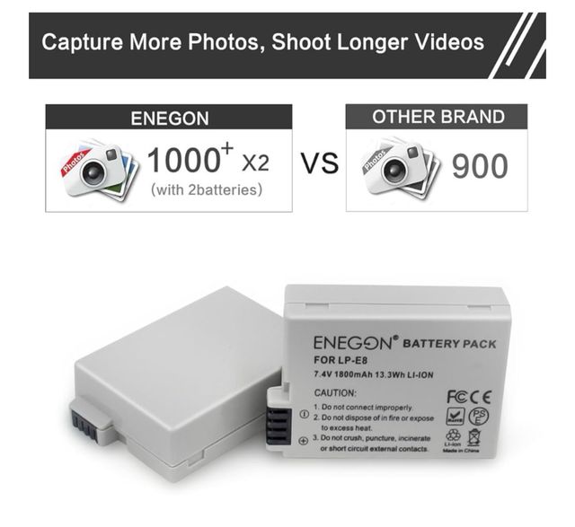 Pack 2 baterías ENEGON + cargador rápido NUEVO
