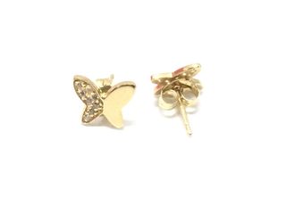 pendientes oro 18k con piedra con circonita