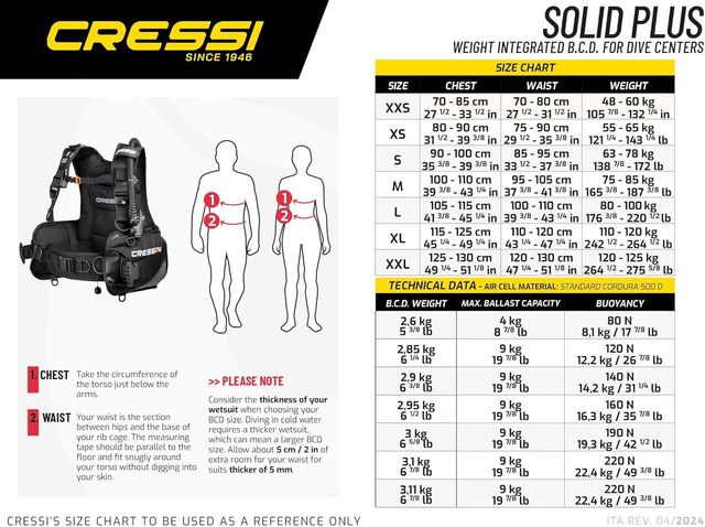 Cressi Chaleco Hidrostático de Buceo Talla 2XS