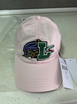 Gorro Lacoste rosa original nuevo